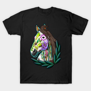 Day of the Dead Brown Appaloosa Sugar Skull Horse T-Shirt